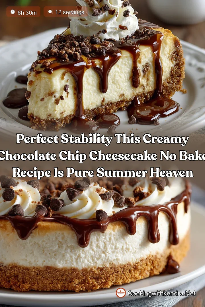 Perfect stability This creamy Chocolate Chip Cheesecake No Bake recipe is pure summer heaven