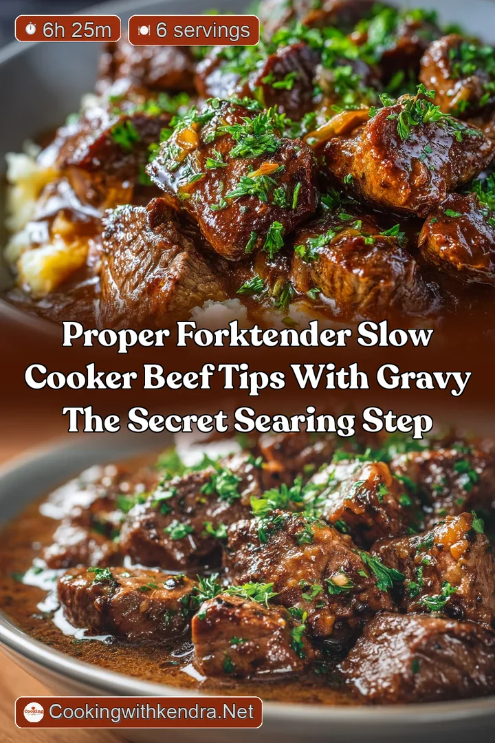 Proper ForkTender Slow Cooker Beef Tips with Gravy The Secret Searing Step