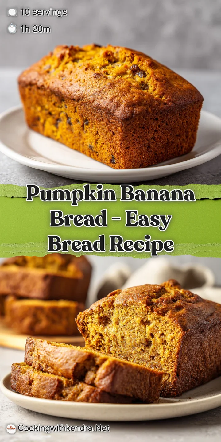 Close-up of a tender, crumbly slice of pumpkin banana bread, showcasing warm orange hues and visible banana pieces.