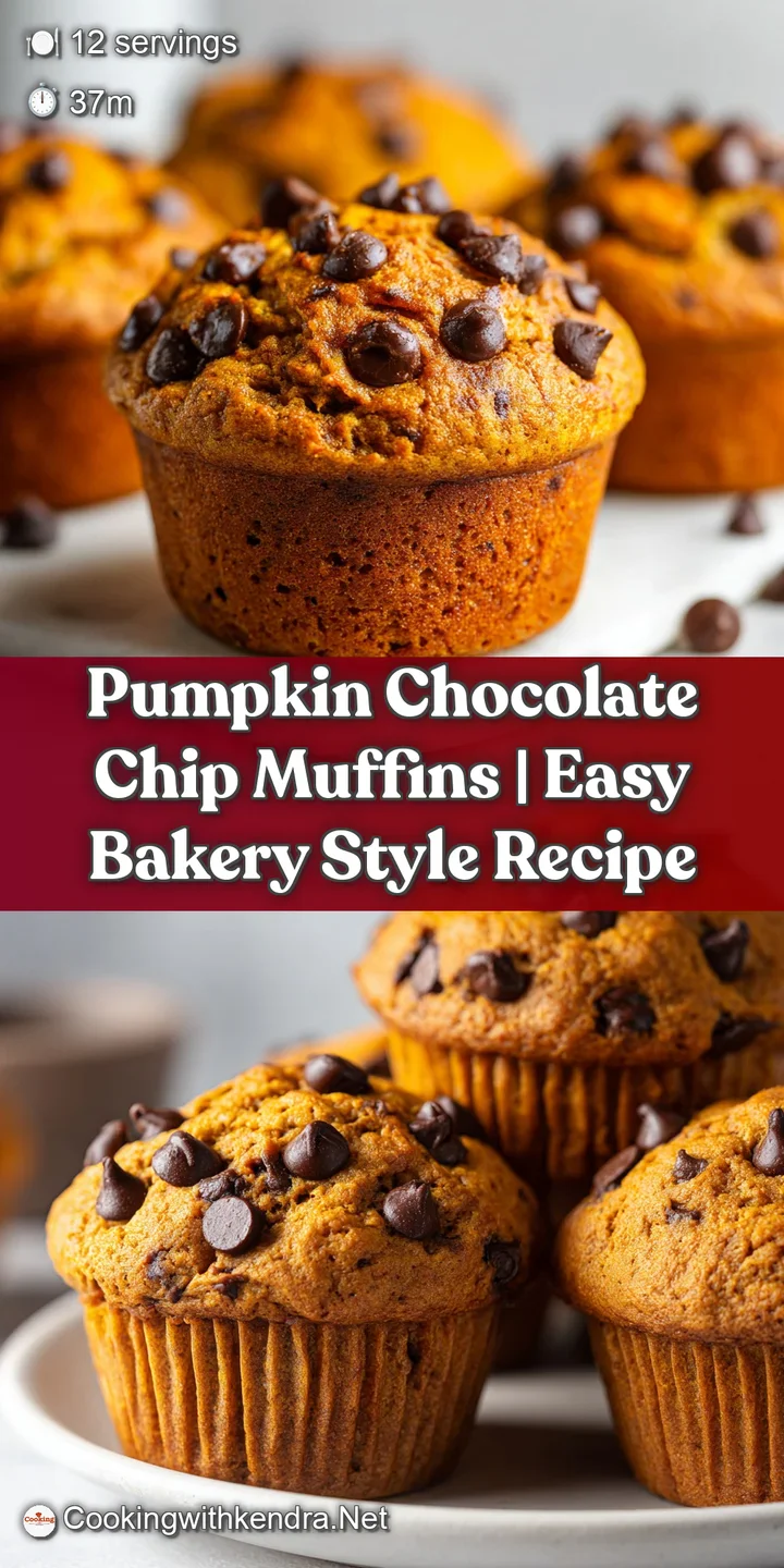 Close-up of a soft pumpkin muffin, studded with melted chocolate chips, steam gently rising.
