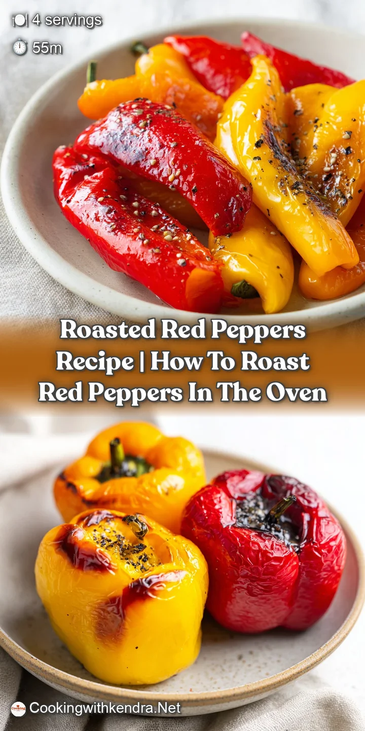 Macro shot of tender, bright red pepper strips showing a smooth, silky surface and a glistening golden oil glaze.