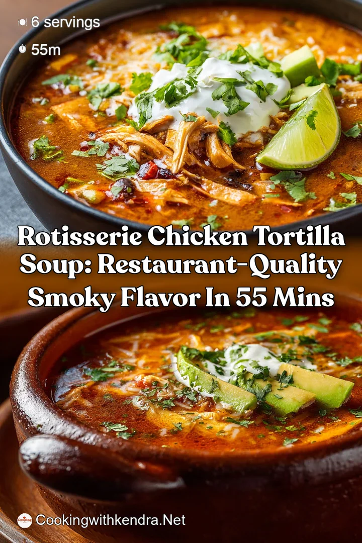 Rotisserie Chicken Tortilla Soup: Restaurant-Quality Smoky Flavor in 55 Mins