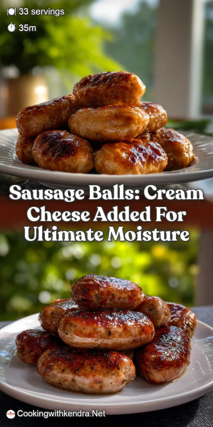 Close-up of a tender, crumbly sausage ball revealing a moist, flavorful interior with melted cheese, suggesting warmth and...