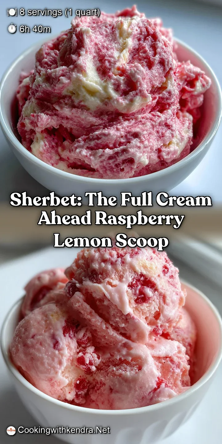 Sherbet: The Full Cream Ahead Raspberry Lemon Scoop