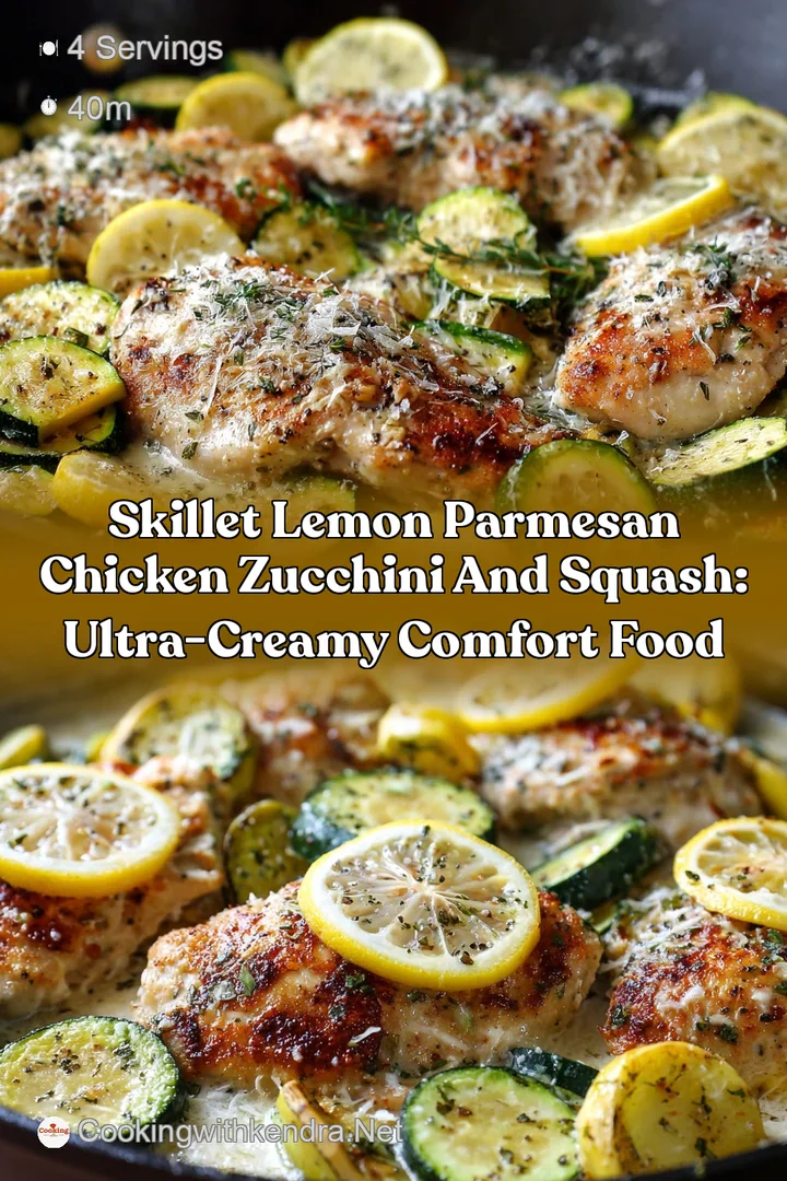 Skillet Lemon Parmesan Chicken Zucchini and Squash: Ultra-Creamy Comfort Food