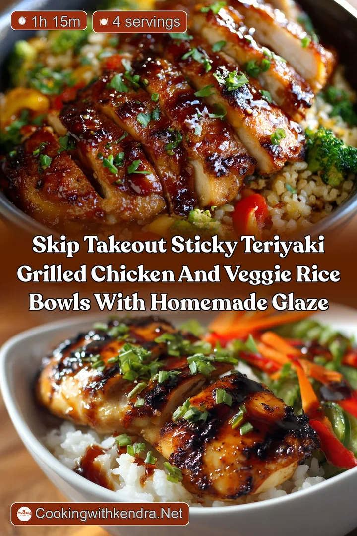 Skip Takeout Sticky Teriyaki Grilled Chicken and Veggie Rice Bowls with Homemade Glaze