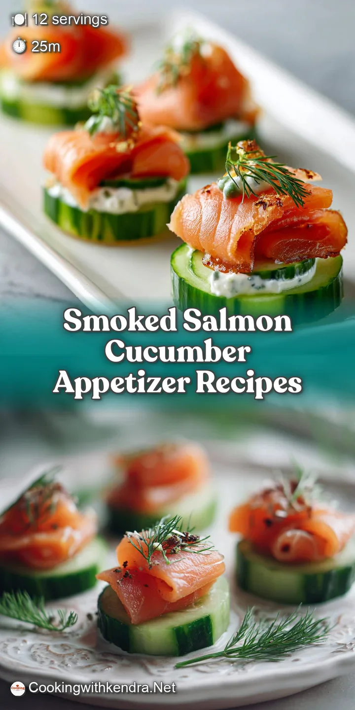 Close-up of silky smoked salmon atop cool, crisp cucumber. Dill's fresh aroma seems to float from the image.