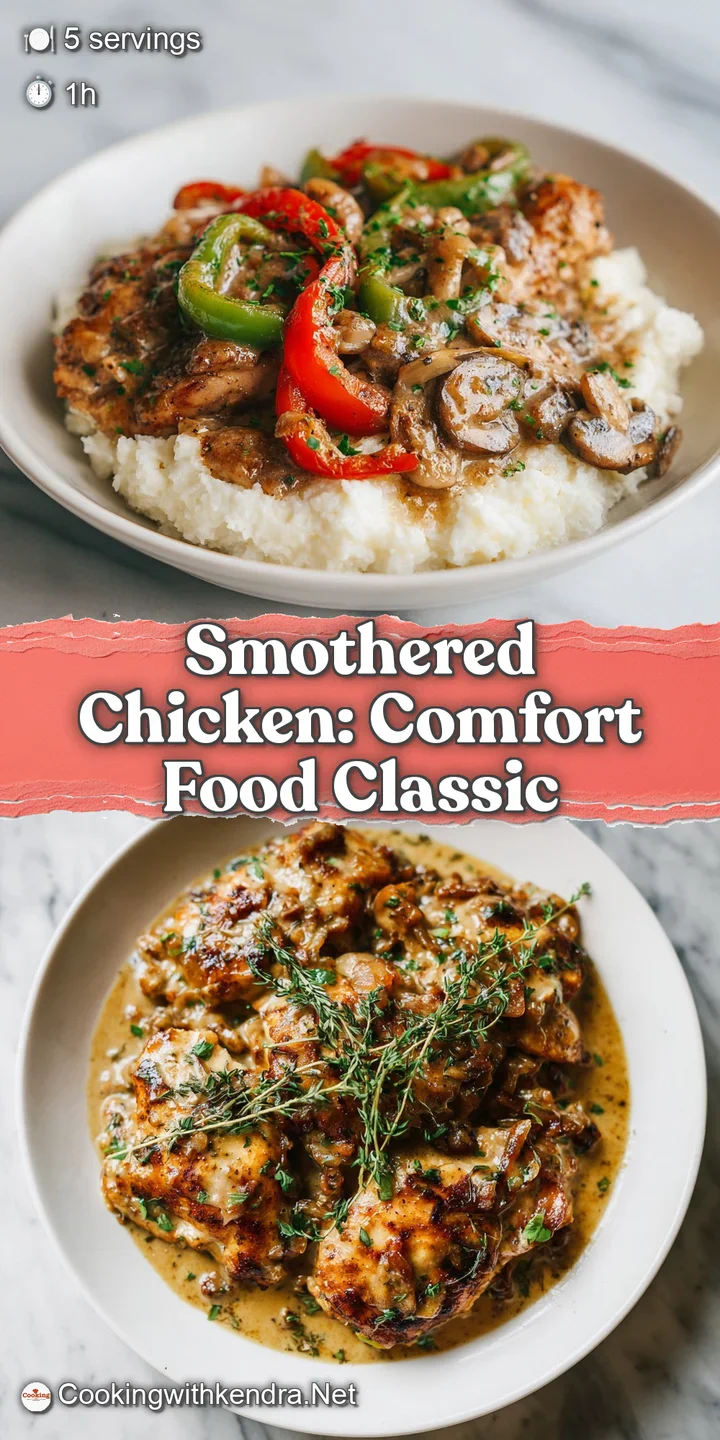 Close-up of tender chicken smothered in glossy, savory gravy. Steam rises enticingly from the comforting dish.