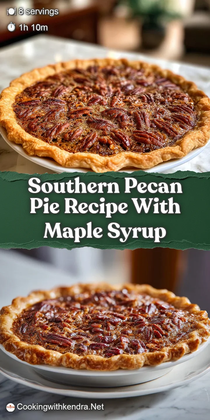 Close-up view of the rich, dark filling of a pecan pie. The sticky maple syrup creates a tempting, sugary glaze on the nuts.