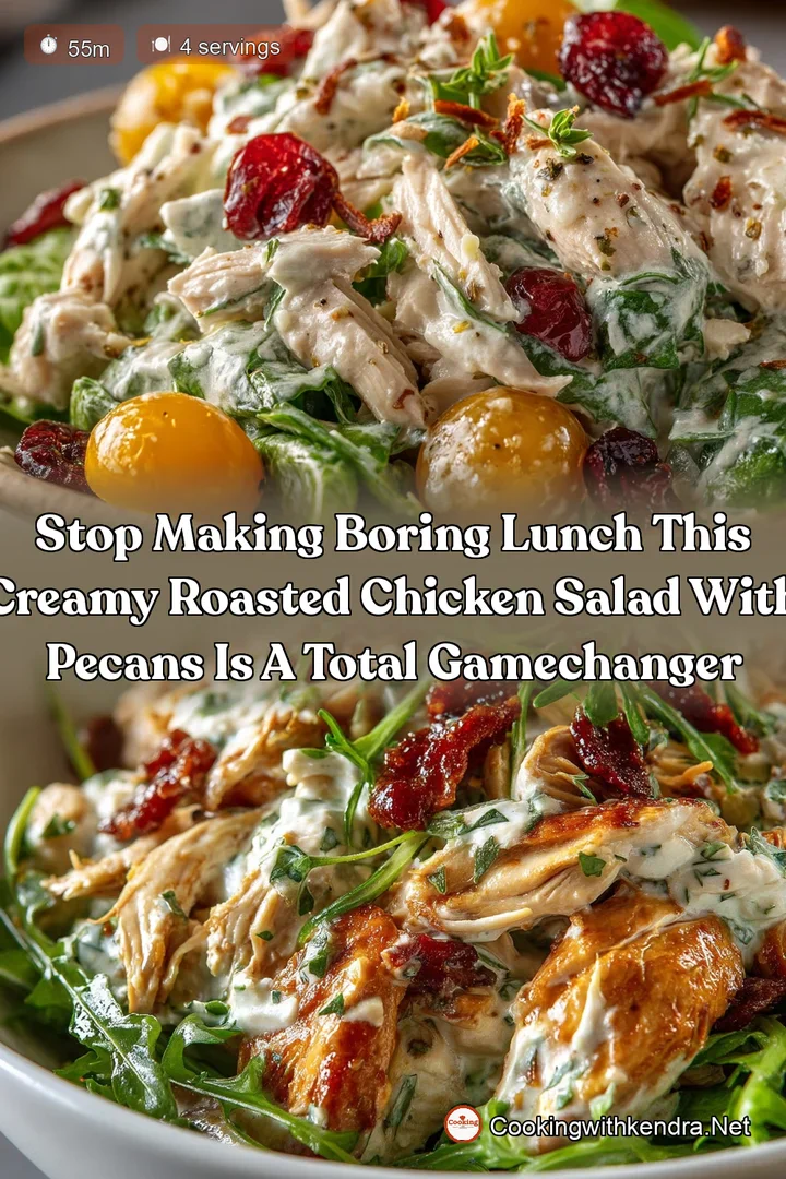 Stop making boring lunch This creamy Roasted Chicken Salad with pecans is a total gamechanger