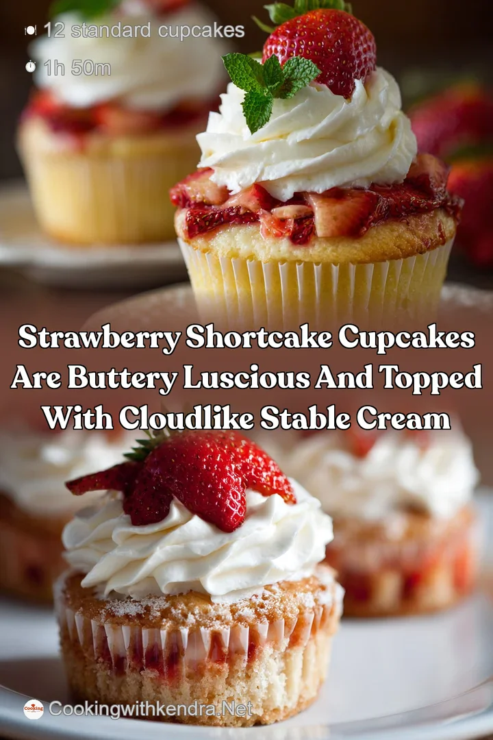 Strawberry Shortcake Cupcakes are buttery luscious and topped with cloudlike stable cream