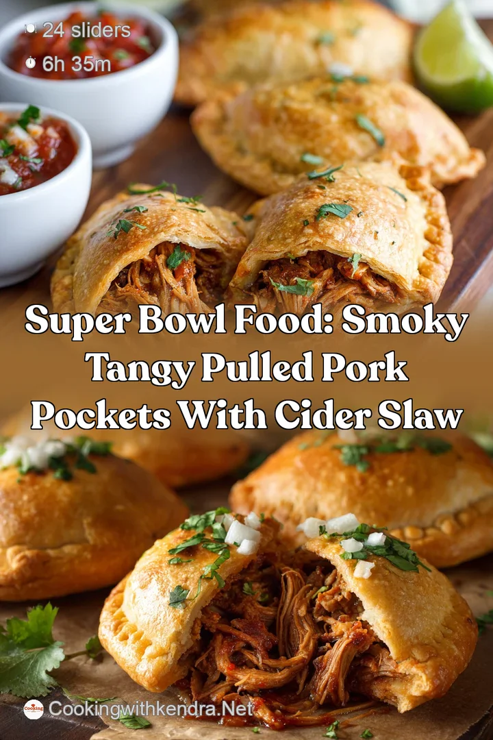 Super Bowl Food: Smoky Tangy Pulled Pork Pockets with Cider Slaw