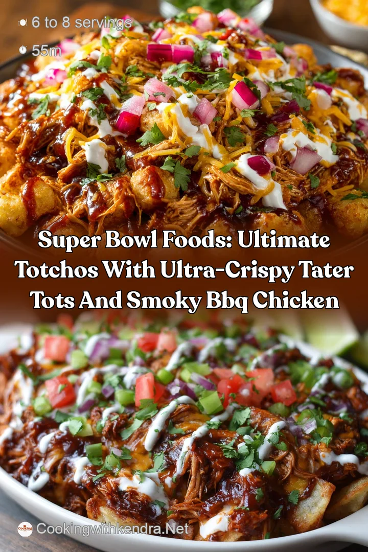 Super Bowl Foods: Ultimate Totchos with ultra-crispy tater tots and smoky BBQ chicken