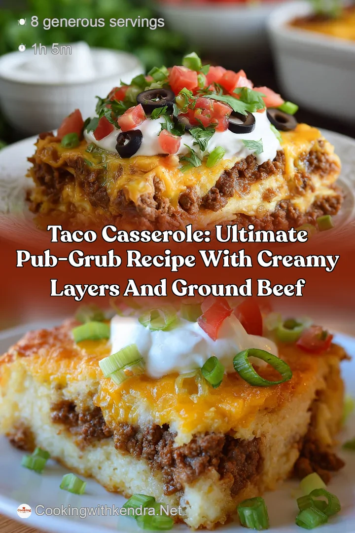 Taco Casserole: Ultimate Pub-Grub Recipe with Creamy Layers and Ground Beef
