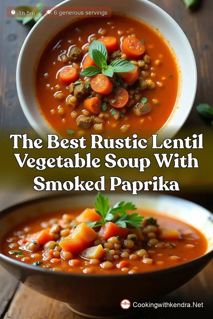 The Best Rustic Lentil Vegetable Soup with Smoked Paprika