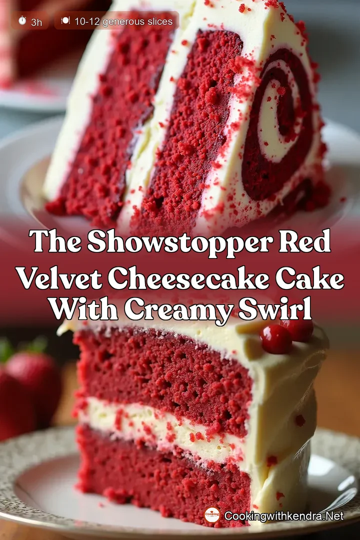 The Showstopper Red Velvet Cheesecake Cake with Creamy Swirl