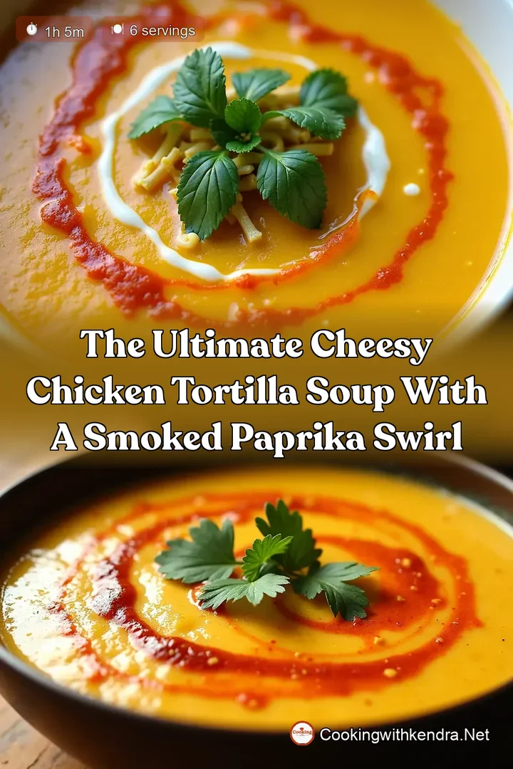 The Ultimate Cheesy Chicken Tortilla Soup With A Smoked Paprika Swirl