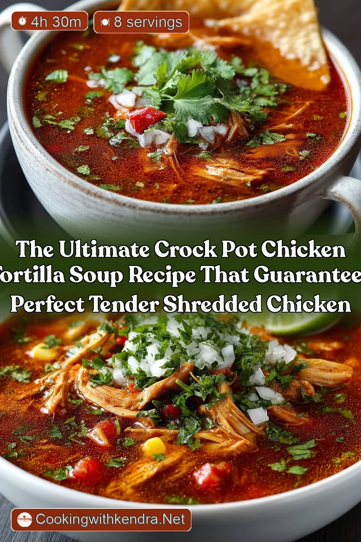 The ultimate Crock Pot Chicken Tortilla Soup recipe that guarantees perfect tender shredded chicken