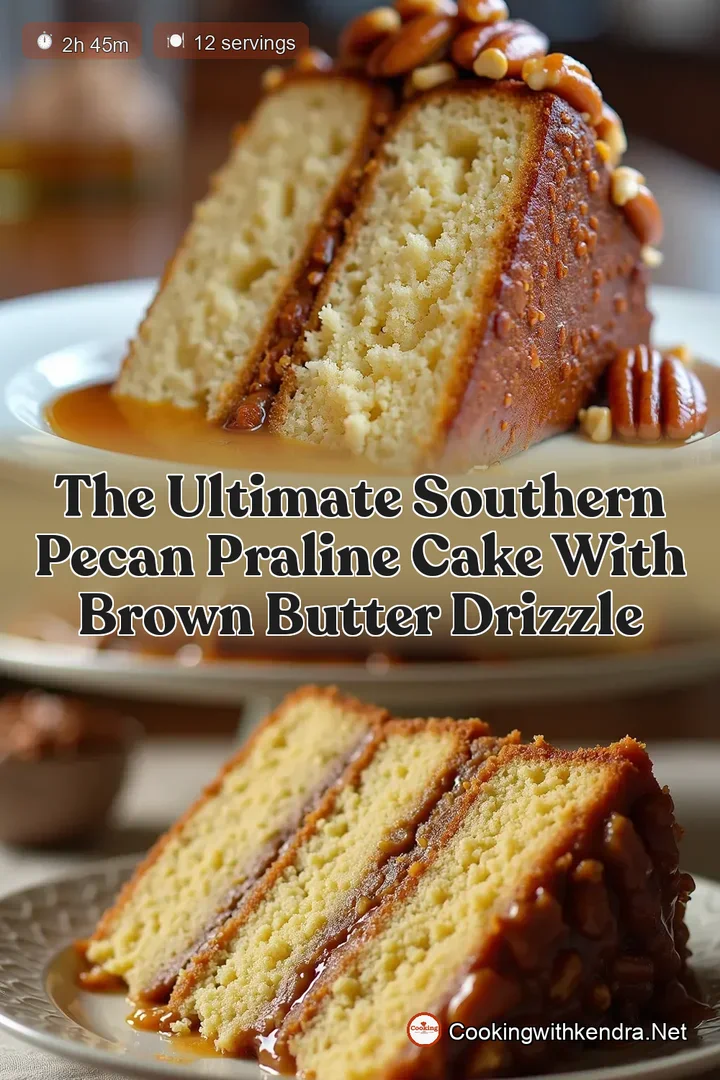 The Ultimate Southern Pecan Praline Cake with Brown Butter Drizzle