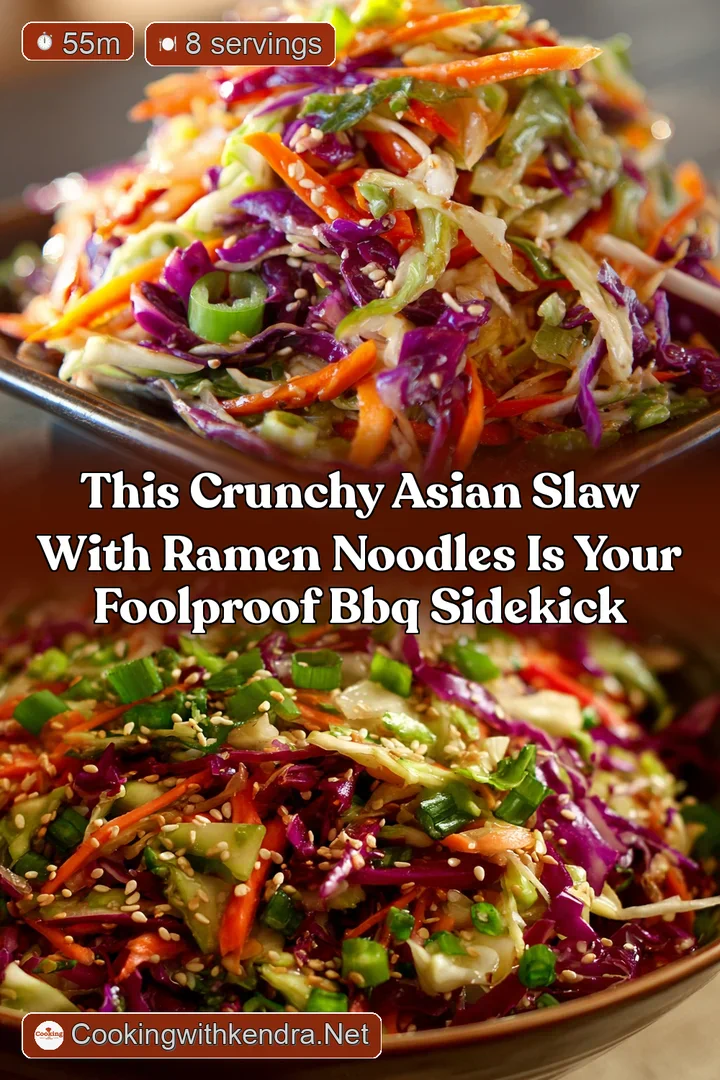 This Crunchy Asian Slaw with Ramen Noodles is your foolproof BBQ sidekick