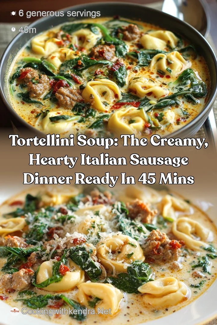 Tortellini Soup: The Creamy Hearty Italian Sausage Dinner Ready in 45 Mins