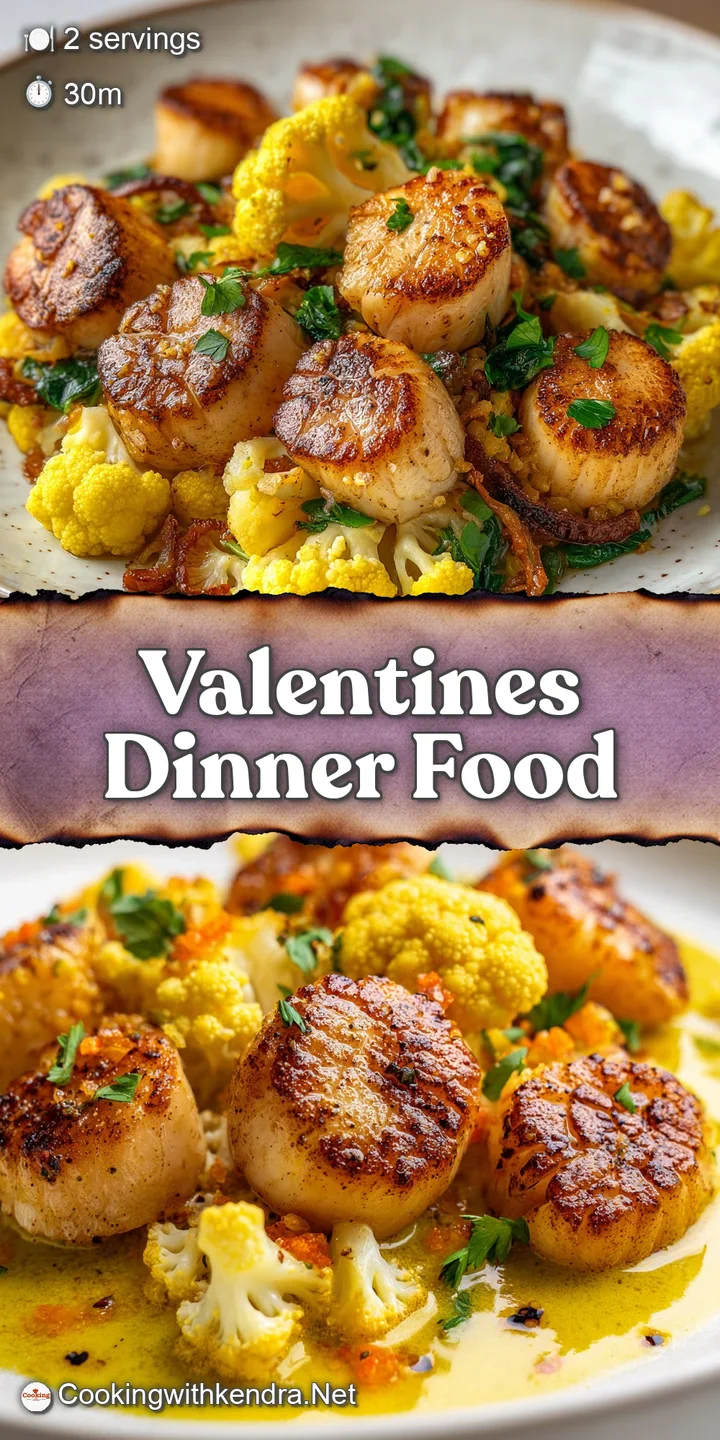 Close-up of plump, caramelized scallops glistening with butter and herbs, inviting aroma implied in the shallow depth of f...