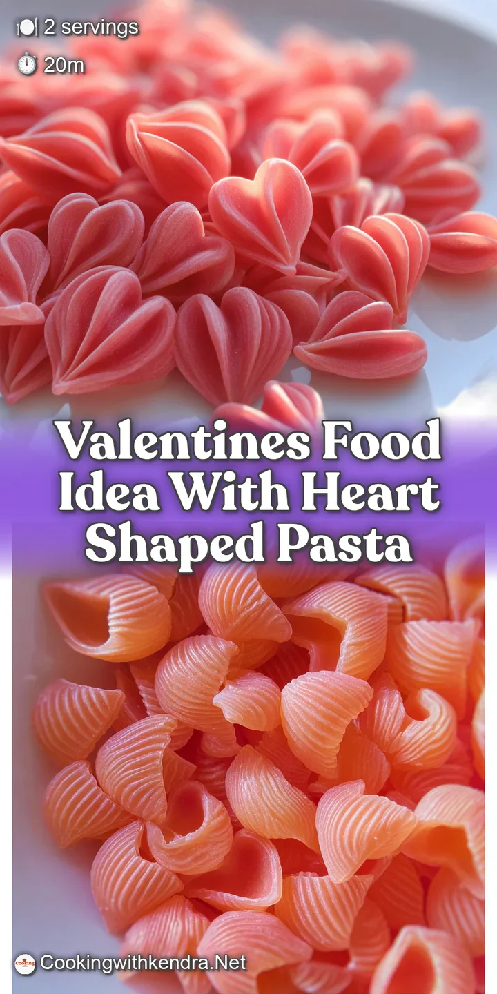 Close-up of heart-shaped pasta, glossy red sauce clinging to the textured surface, sprinkled with cheese. Appetizing and i...