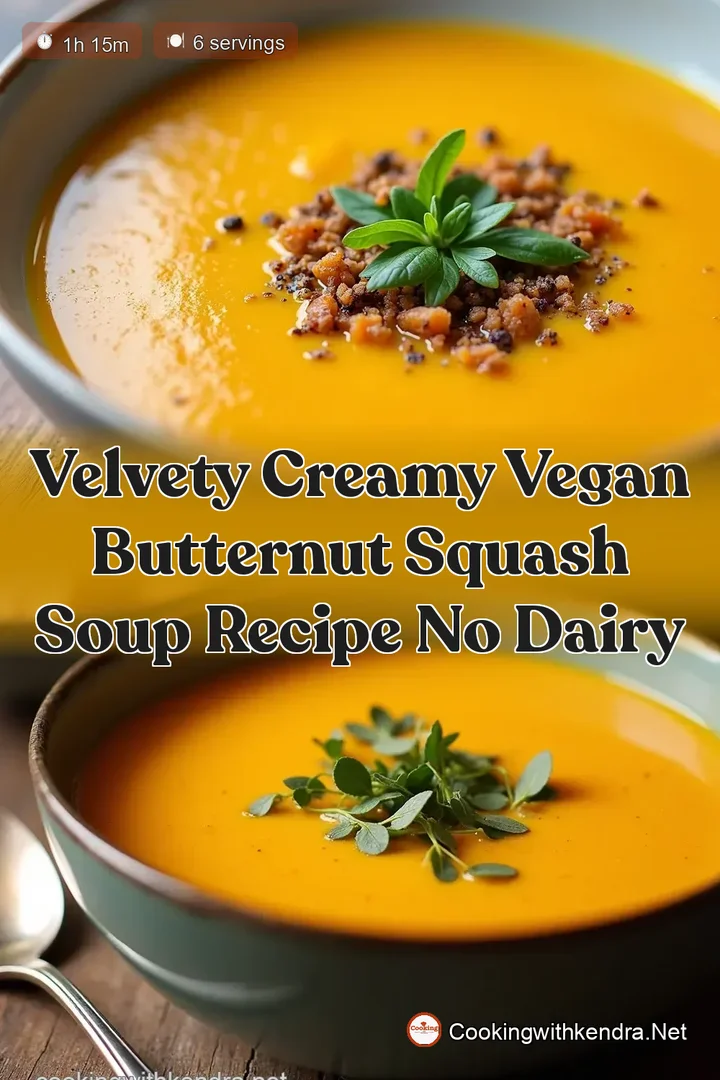 Velvety Creamy Vegan Butternut Squash Soup Recipe No Dairy