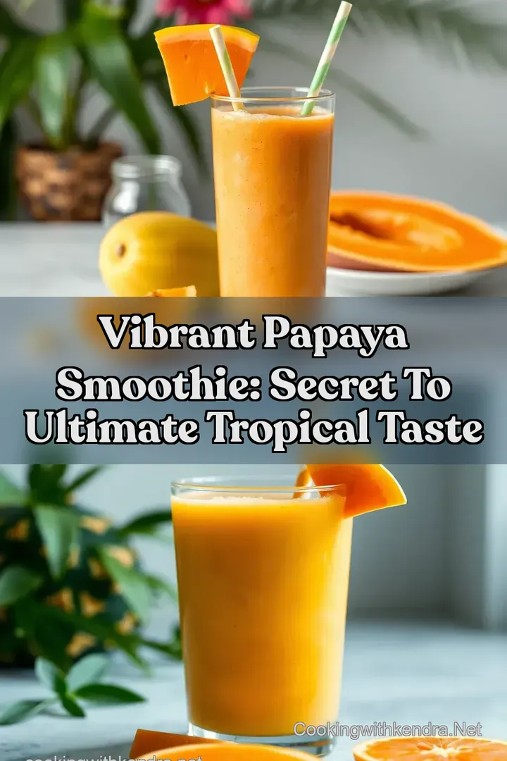 Vibrant Papaya Smoothie: Secret to Ultimate Tropical Taste : PIN FOR LATER Vibrant Papaya Smoothie: Secret to Ultimate Tropical Taste