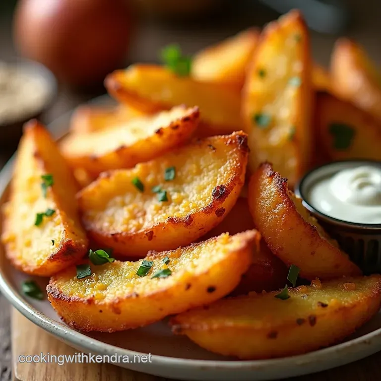 Air Fryer Gold Super Crispy Potato Wedges No Deep Fryer Needed presentation