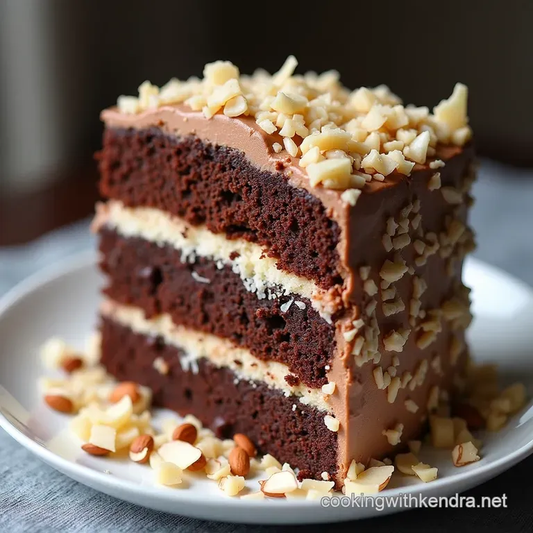 The Ultimate Almond Joy Layer Cake Chocolate Coconut and Almond Bliss