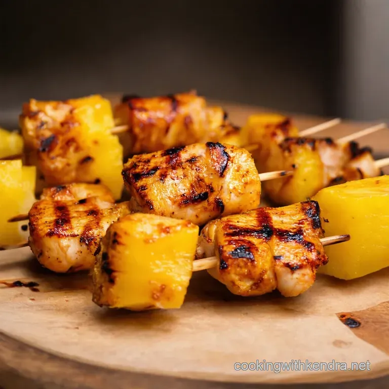 Aloha Skewers Grilled Pineapple Chicken Paradise presentation
