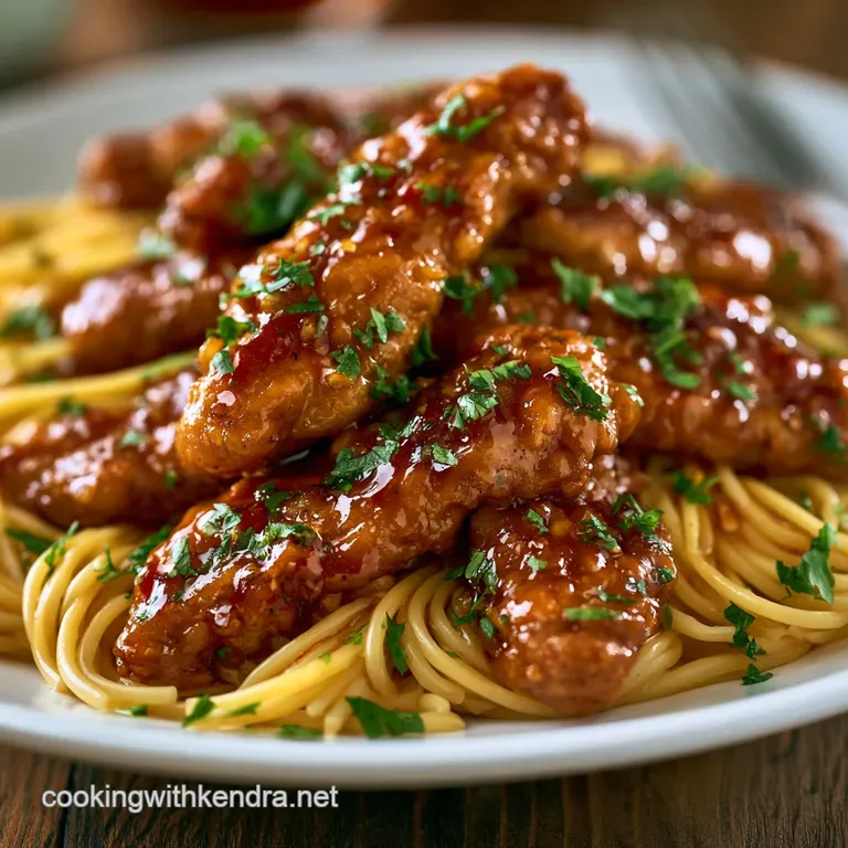 Asian Chicken Pasta Stir Fry: Honey Soy Glaze