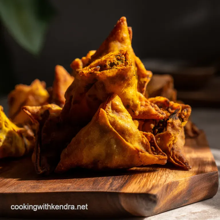 Auntie' s Awesome Veggie Samosas: A Classic Indian Snack presentation