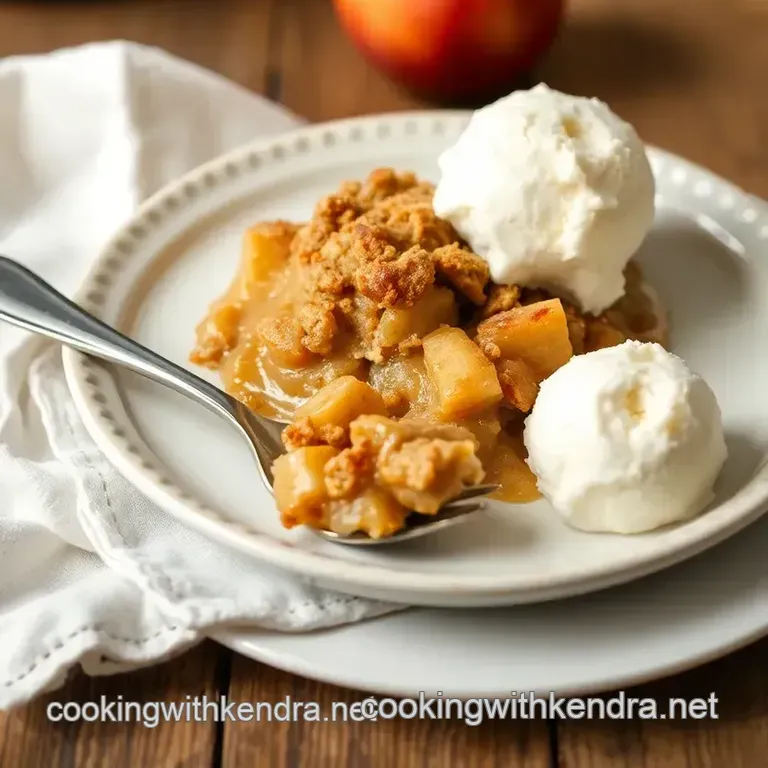 Heavenly Baked Apple Crisp with Creamy Ice Cream Delight presentation