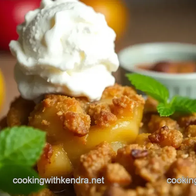 Heavenly Baked Apple Crisp with Creamy Ice Cream Delight