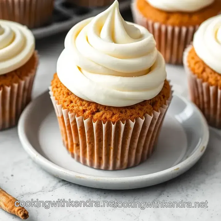Irresistibly Moist Carrot Cake Cupcakes with Creamy Cream Cheese Frosting presentation