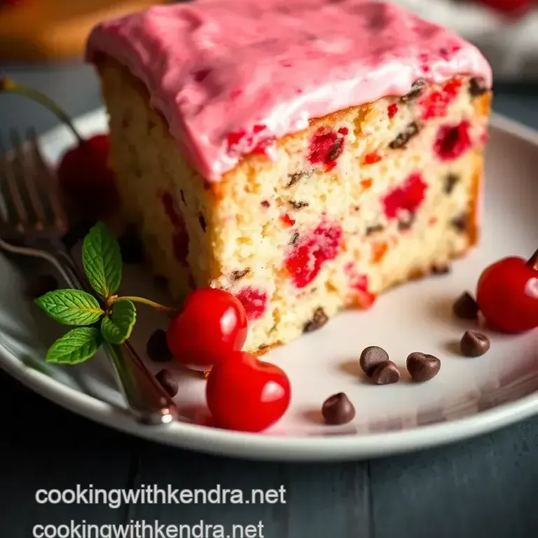 Bake Cherry Chip Cake presentation