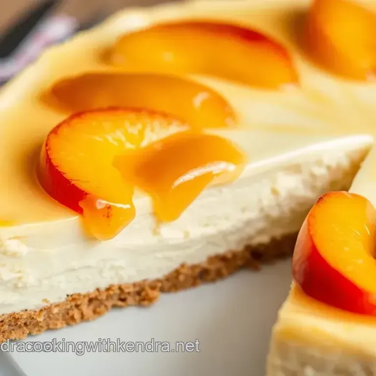 Heavenly Baked Peach Cheesecake with a Sweet Topping