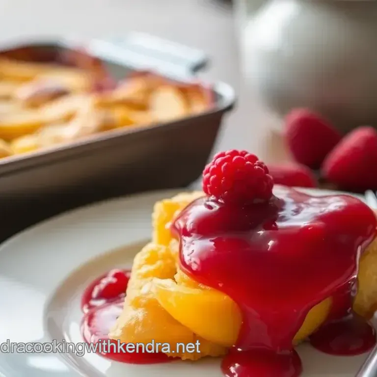 Bake Peach Cobbler with Raspberry Sauce
