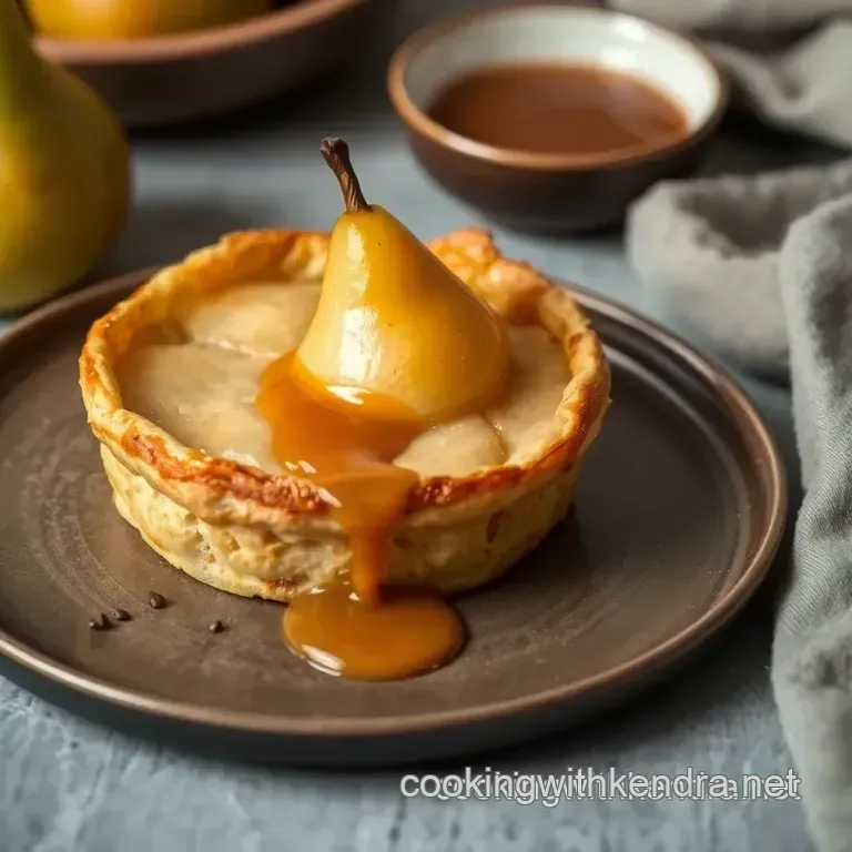 Bake Pear Clafouti with Butterscotch Sauce presentation