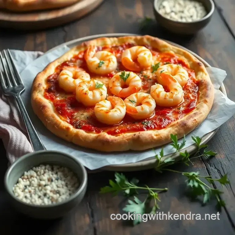 Bake Shrimp Pizzetta with Mediterranean Flair presentation