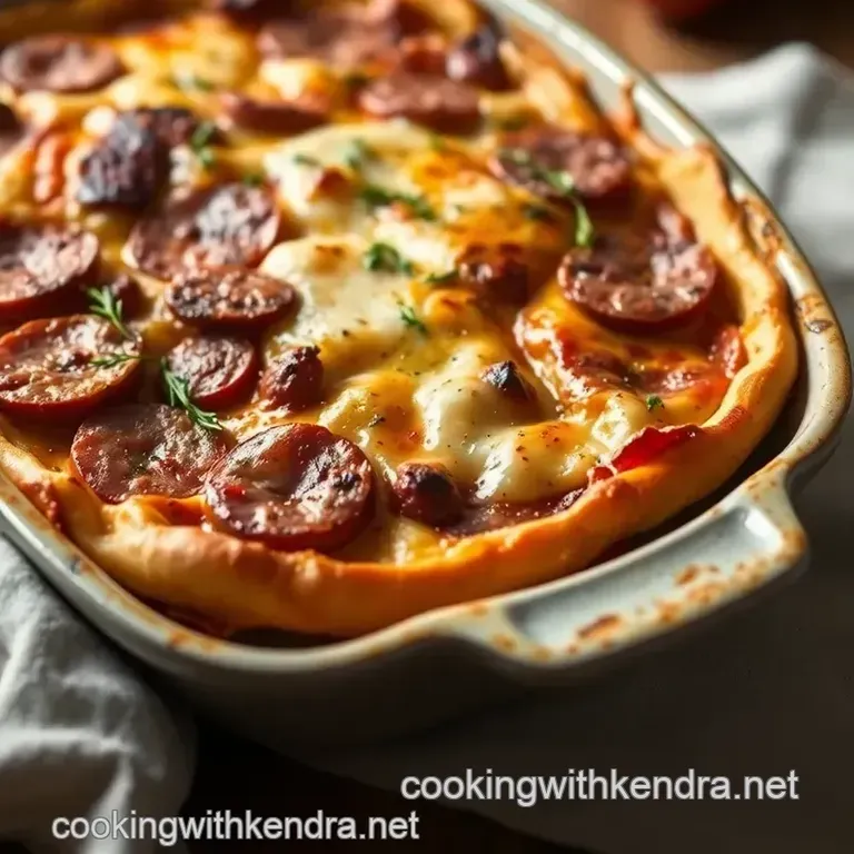 Bake Smoked Sausage Strata with Cheese presentation