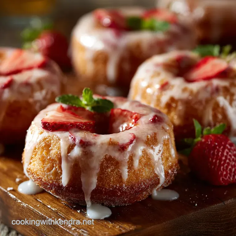 Baked Strawberry Doughnuts Light Tender and Gloriously Pink Cake Donuts presentation