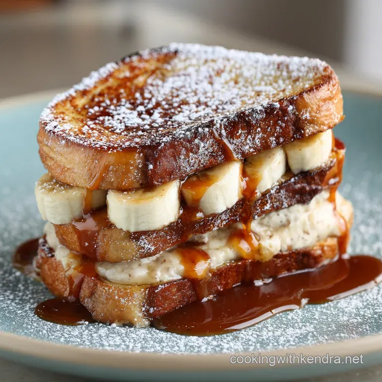 Banana Stuffed French Toast the Ultimate Banoffee Cream Cheese Brioche presentation