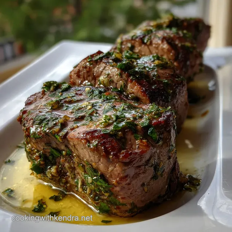 Elegant plate featuring rosy tenderloin slices, glistening jus, and vibrant green asparagus. Fine dining at its finest, a ...