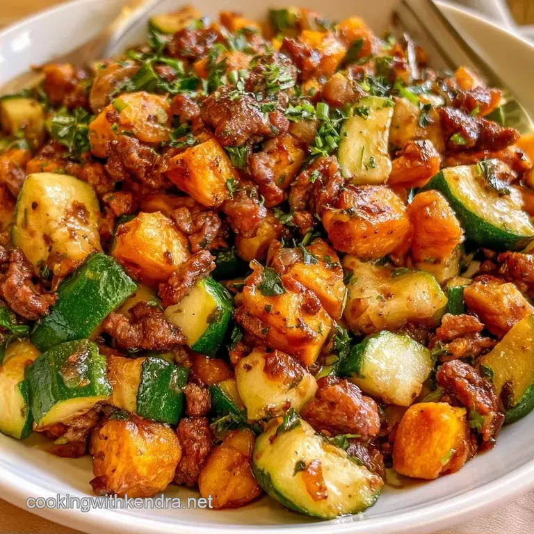 Beef Zucchini Skillet with Sweet Potato