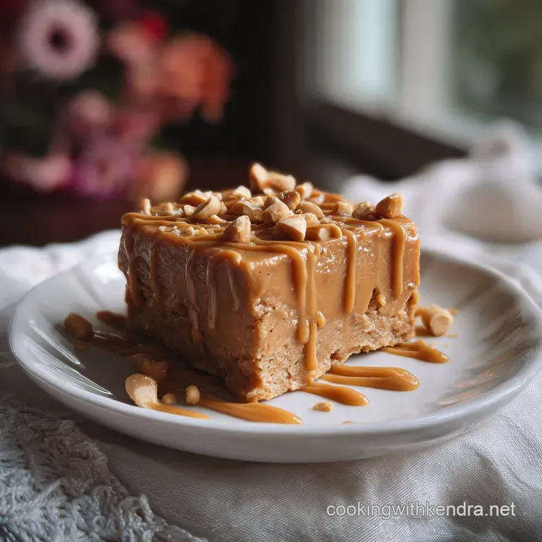 Square of rich, chocolate-dusted fudge presented on a modern white plate. The soft fudge contrasts the clean edges and cri...