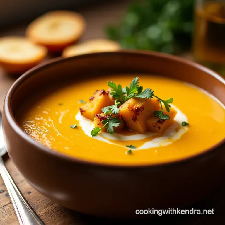 The Ultimate Golden Roast Butternut Squash Soup presentation