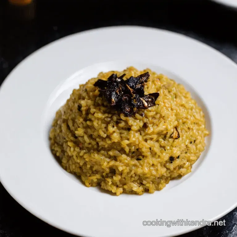 Black Garlic Parmesan Risotto Umami on Repeat presentation